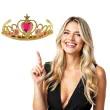 korona party tiara z rozowym klejnotem zlota widmann