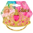 korona party tiara z rozowym klejnotem zlota widmann