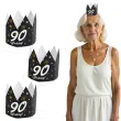 korony papierowe 90 urodziny glamour birthday 3 szt