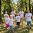 koszulka dziecieca z nadrukiem dla chlopca dziewczynki dzien kropki biala do przedszkola 140