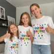 koszulka dziecieca z nadrukiem dla chlopca dziewczynki dzien kropki biala do przedszkola 140