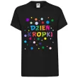 koszulka dziecieca z nadrukiem dla chlopca dziewczynki dzien kropki czarna do przedszkola 140