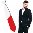 krawat flaga panstwa swiata polska bialy 43 cm