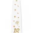 krawat na 18 urodziny dodatek do stroju glamour birthday bialy 43 cm