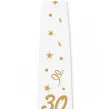 krawat na 30 urodziny dodatek do stroju glamour birthday bialy 43 cm