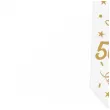 krawat na 50 urodziny dodatek do stroju glamour birthday bialy 43 cm