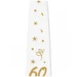 krawat na 60 urodziny dodatek do stroju glamour birthday bialy 43 cm