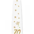 krawat na 70 urodziny dodatek do stroju glamour birthday bialy 43 cm