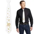 krawat na 70 urodziny dodatek do stroju glamour birthday bialy 43 cm