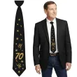 krawat na 70 urodziny dodatek do stroju glamour birthday czarny 43 cm