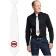 krawat na 80 urodziny dodatek do stroju traffic birthday bialy 43 cm