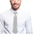 krawat z cekinami srebrny godan 38 5 cm