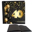 ksiega gosci album pamiatkowy na zdjecia i podpisy 40 urodziny glamour czarne kartki