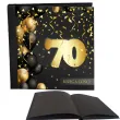 ksiega gosci album pamiatkowy na zdjecia i podpisy 70 urodziny glamour czarne kartki