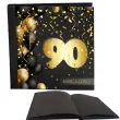 ksiega gosci album pamiatkowy na zdjecia i podpisy 90 urodziny glamour czarne kartki