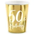 kubeczki 50 urodziny gold partydeco 220 ml 6 szt