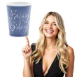 kubeczki happy bday granatowe partydeco 220ml 6 szt
