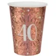 kubeczki papierowe 40 urodziny holo rozowe zloto santex 270 ml 10 szt