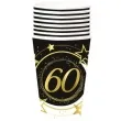 kubeczki papierowe 60 urodziny gwiazdy czarno zloty guirca 240 ml 6 szt