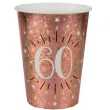 kubeczki papierowe 60 urodziny holo rozowe zloto santex 270 ml 10 szt