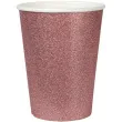 kubeczki papierowe brokatowe rozowe zloto santex 250 ml 10 szt