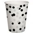 kubeczki papierowe czarno srebrne konfetti paw 250 ml 10 szt