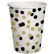 kubeczki papierowe czarno zlote konfetti paw 250 ml 10 szt