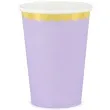 kubeczki papierowe golden border liliowy partydeco 220 ml 6 szt