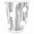kubeczki papierowe grochy metalik srebrne godan 266 ml 6 szt