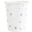 kubeczki papierowe gwiazdki srebrne biale partypal 230 ml 6 szt