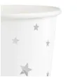 kubeczki papierowe gwiazdki srebrne biale partypal 230 ml 6 szt