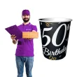 kubeczki papierowe happy birthday 50 urodziny b c czarny godan 250 ml 6 szt