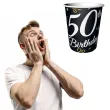 kubeczki papierowe happy birthday 50 urodziny b c czarny godan 250 ml 6 szt