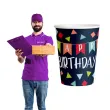 kubeczki papierowe happy birthday amscan 250 ml 8 szt