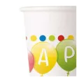 kubeczki papierowe happy birthday balon procos 200 ml 8 szt