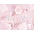 kubeczki papierowe happy birthday holo rozowe pudrowe partydeco 220 ml 6 szt