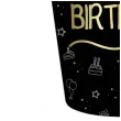 kubeczki papierowe happy birthday shining glam czarno zloty folat 250 ml 8 szt