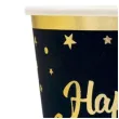 kubeczki papierowe happy new year czarne partypal 230 ml 6 szt