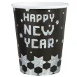 kubeczki papierowe happy new year nowy rok srebrno czarny partypal 220 ml 6 szt