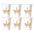 kubeczki papierowe jednorozec i gwiazdki dekoracja na urodziny bialy 266 ml 6 szt