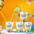 kubeczki papierowe klocki block party partypal 220 ml 6 szt