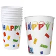 kubeczki papierowe klocki happy birthday maki 250 ml 8 szt