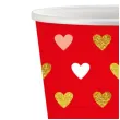kubeczki papierowe kolorowe serduszka xoxo czerwony godan 250 ml 6 szt