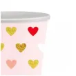 kubeczki papierowe kolorowe serduszka xoxo rozowy godan 250 ml 6 szt