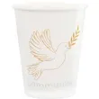 kubeczki papierowe komunia swieta golebica z galazka biale santex 270 ml 10 szt