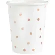 kubeczki papierowe kropki rozowe zloto biale partypal 230 ml 6 szt