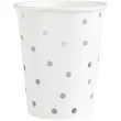kubeczki papierowe kropki srebrne biale partypal 220 ml 6 szt