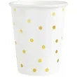 kubeczki papierowe kropki zlote biale partypal 220 ml 6 szt