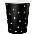 kubeczki papierowe kropki zlote czarne partypal 220 ml 6 szt