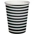 kubeczki papierowe poziome paski bialo czarne paw 250 ml 10 szt